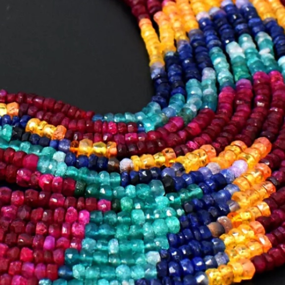 500 carats of Natural mined gemstone necklace - Ruby, sapphire, emerald, citrine - Picture 5 of 6